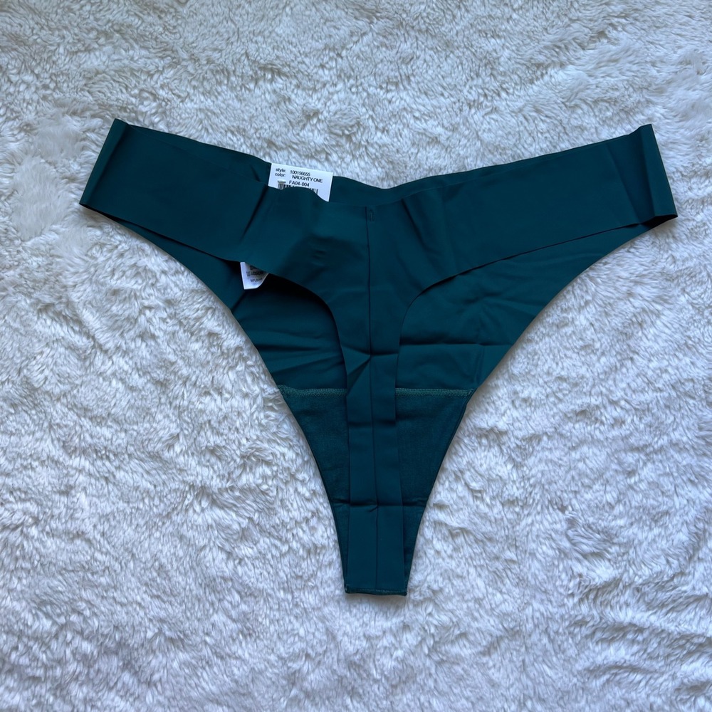 Jenni Intimates Naughty One Seamless Laser Cut Thong Panty Emerald Green XL NEW - Picture 5 of 10